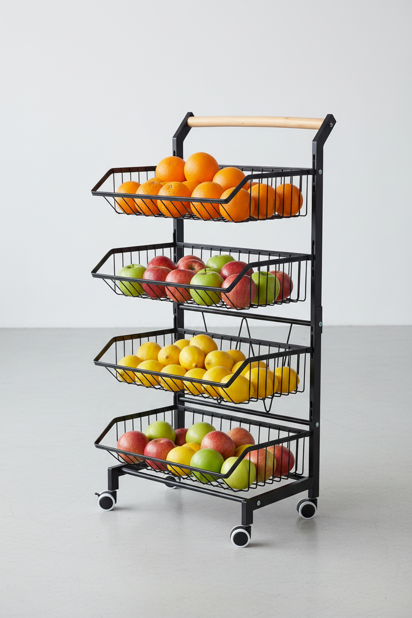 4-Tier Storage Cart with Wheels