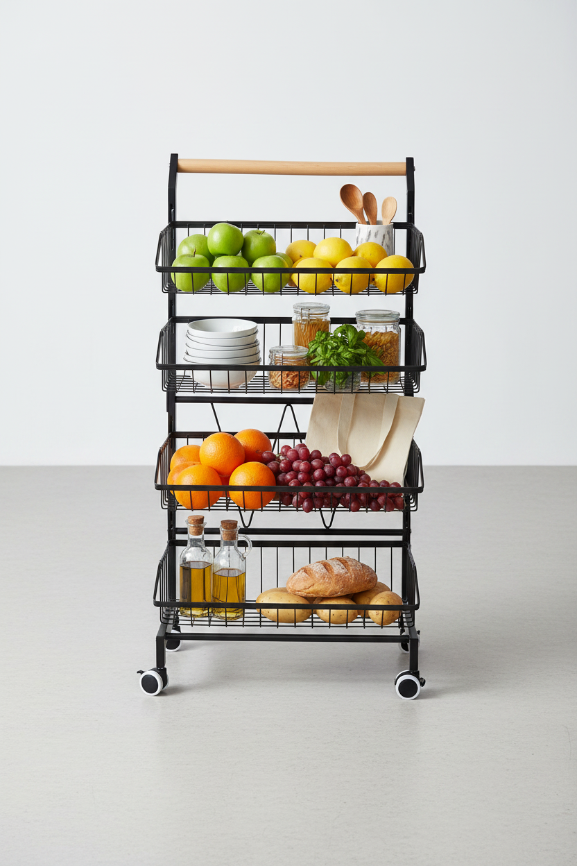 4-Tier Storage Cart with Wheels