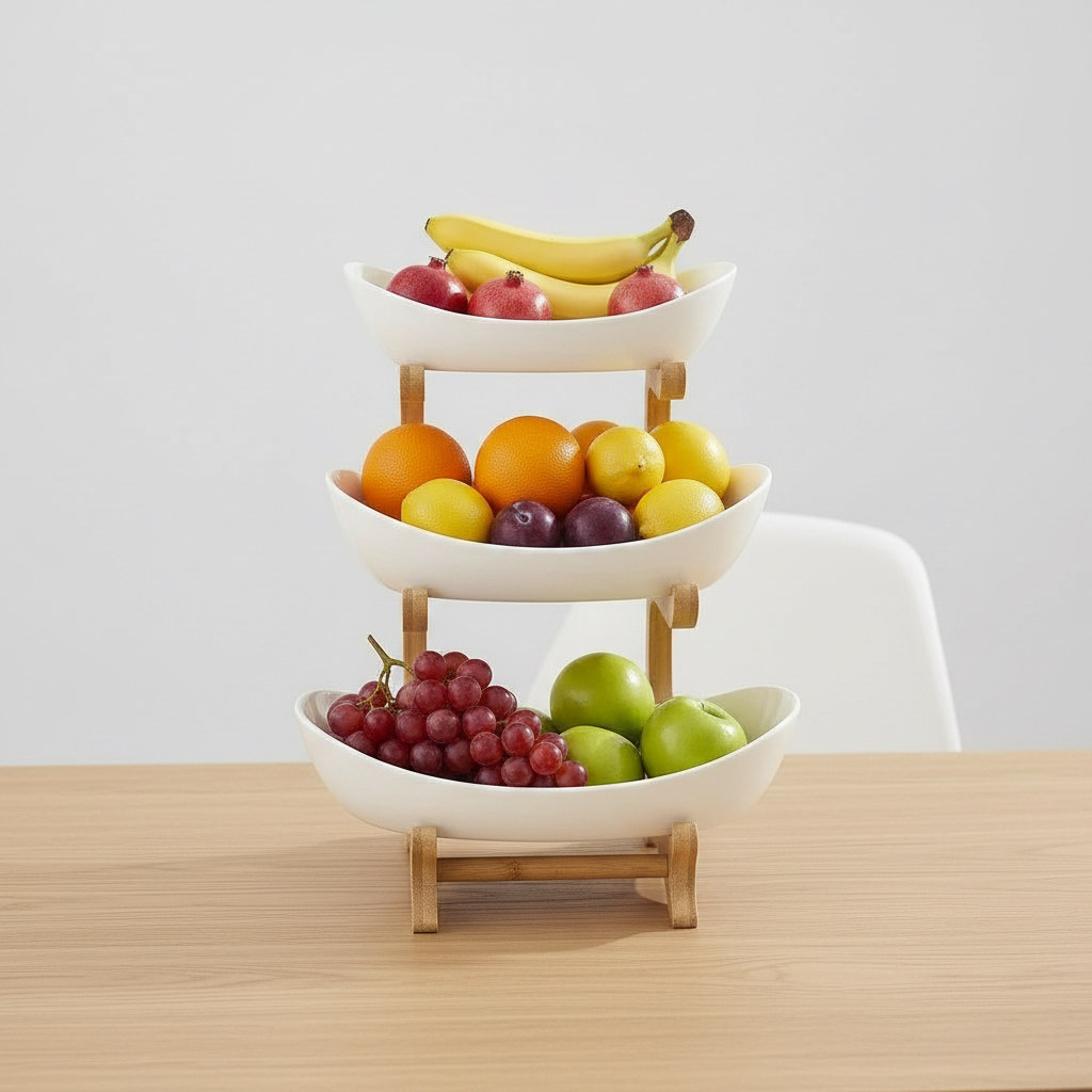 2/3-Tier Fruit Rack &amp; Snack Storage Tray