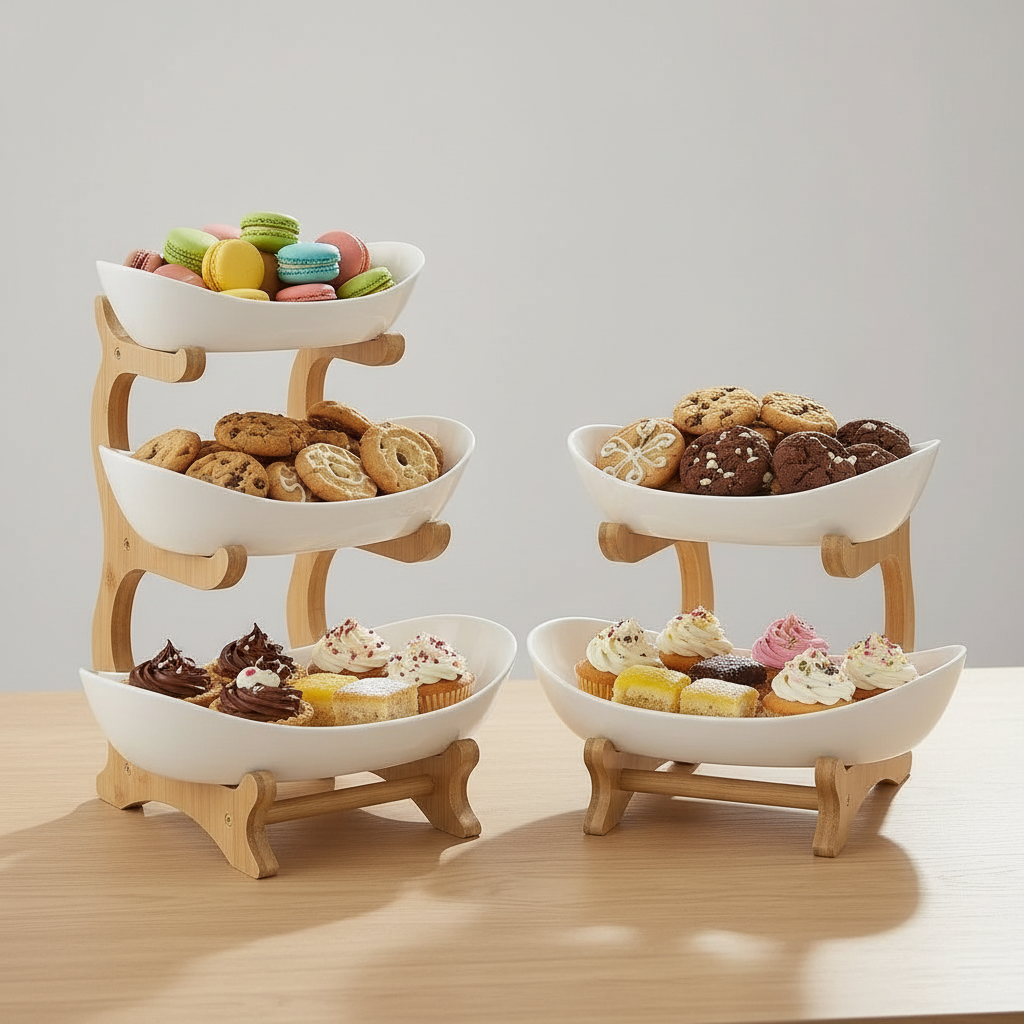 2/3-Tier Fruit Rack &amp; Snack Storage Tray