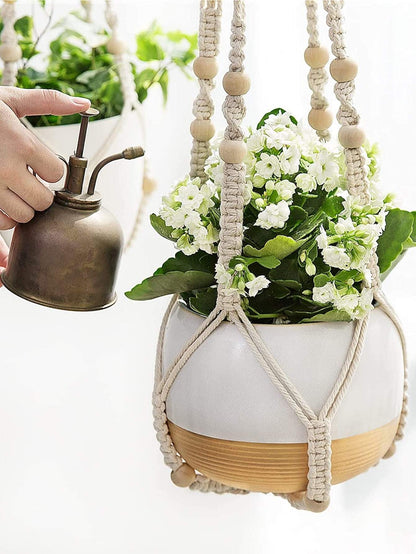 1pc Bead Decor Hanging Basket