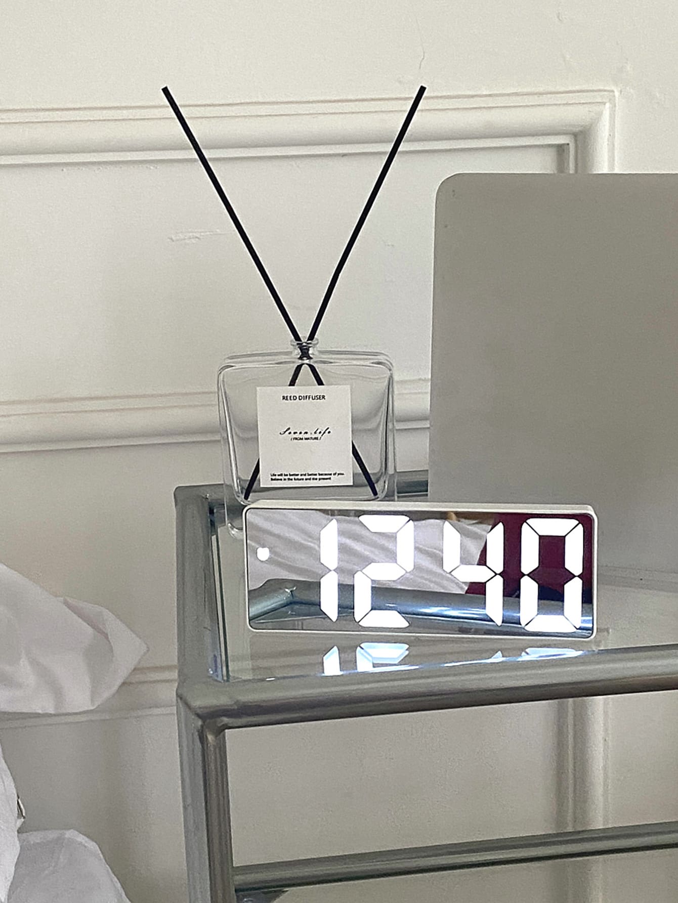 LED Mirror Desk Clock | Digital Alarm Clock with Night Light | MIRA