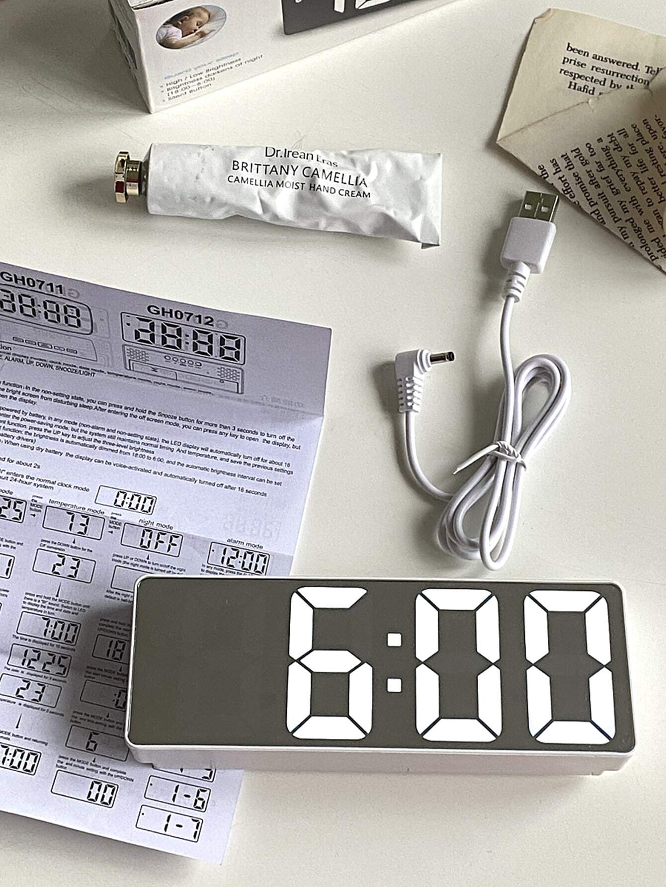 LED Mirror Desk Clock | Digital Alarm Clock with Night Light | MIRA