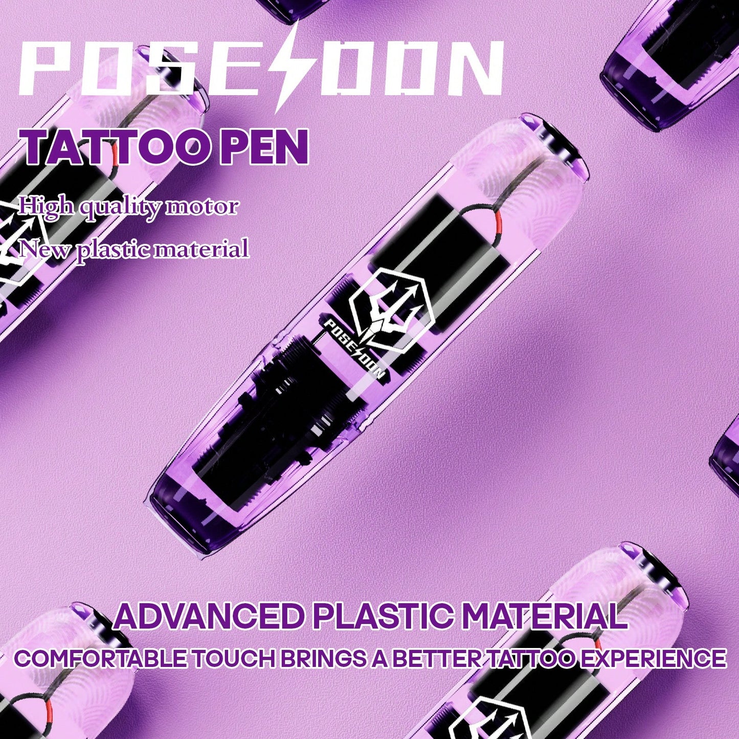 Tattoo Pen Kit - POSEIDON Wireless Tattoo Machine Kit, Tattoo Gun Kit With Tattoo Power Supply And 20 Pcs Tattoo Cartridge Needles, Complete Tattoo Kit Tattoo Supplies For Beginners(TK039)