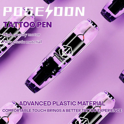 Tattoo Pen Kit - POSEIDON Wireless Tattoo Machine Kit, Tattoo Gun Kit With Tattoo Power Supply And 20 Pcs Tattoo Cartridge Needles, Complete Tattoo Kit Tattoo Supplies For Beginners(TK039)