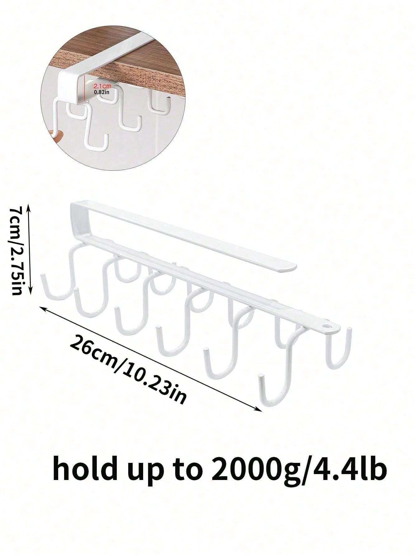 1/2pcs Hat Organizer Rack, Belt Organizer Rack, Wardrobe Accessory Organizer With 6 Hat Hooks, Hanger Rack For Cabinet, Closet, No Drilling, Simple Storage Shelf