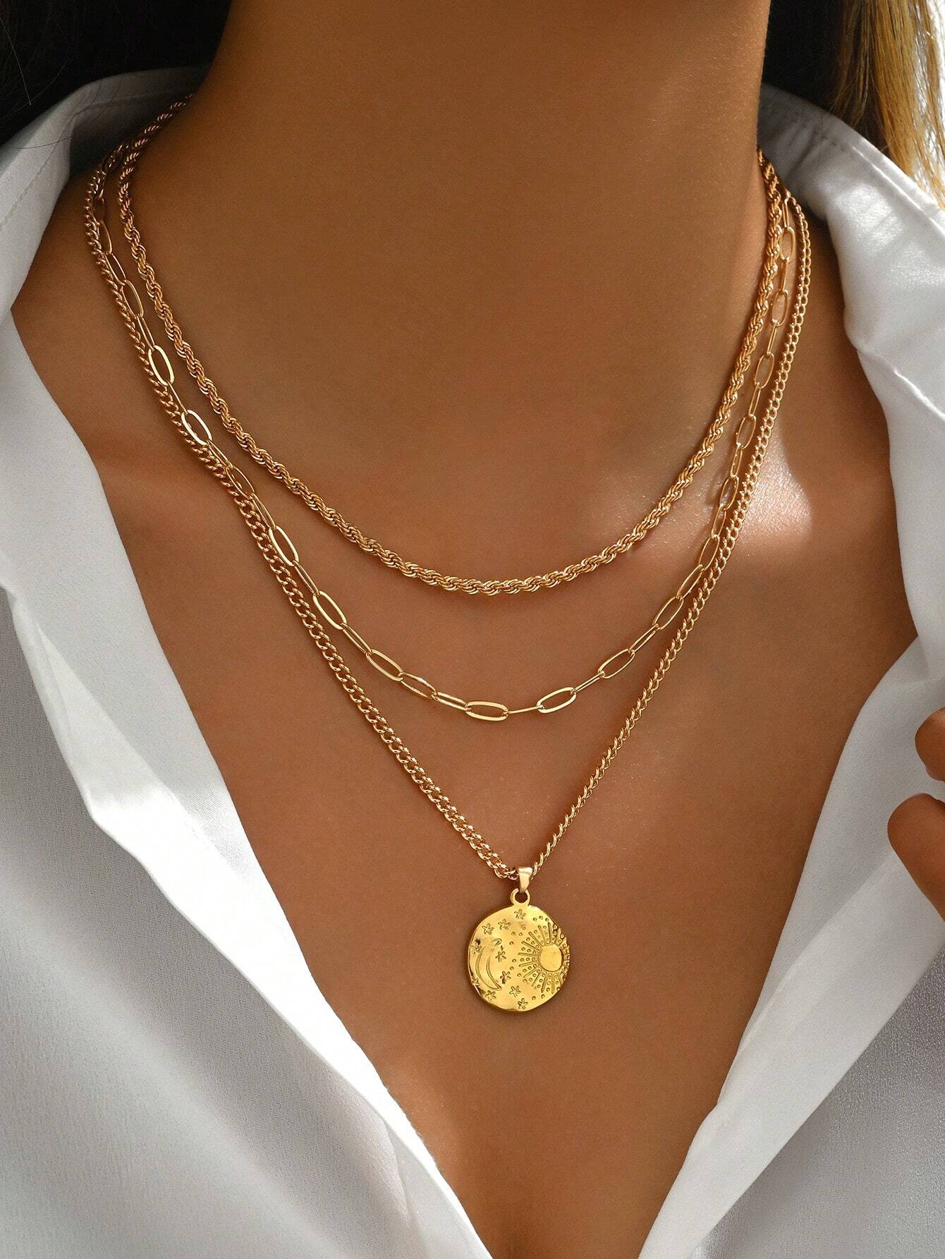 Gold Layered Bead Chain Necklace Set for Women – Boho Style | MIRA