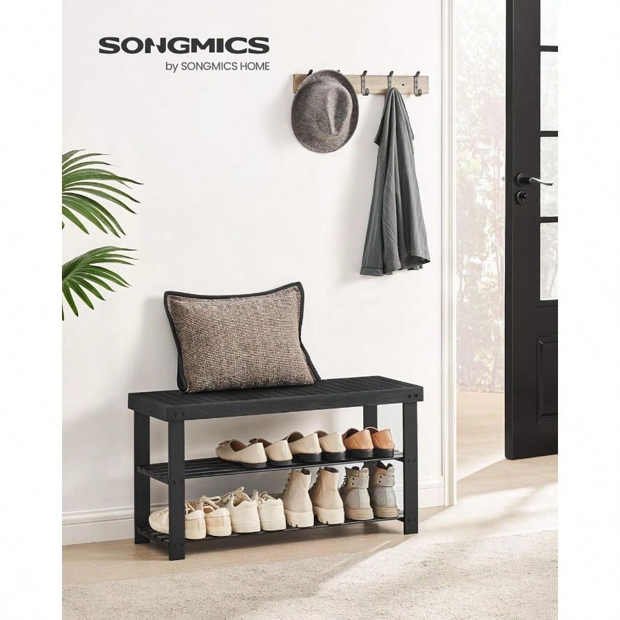 3-Tier Bamboo Shoe Rack Bench – Entryway Shoe Organizer 286lb | MIRA