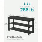3-Tier Bamboo Shoe Rack Bench – Entryway Shoe Organizer 286lb | MIRA