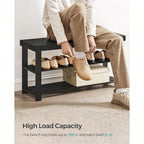 3-Tier Bamboo Shoe Rack Bench – Entryway Shoe Organizer 286lb | MIRA
