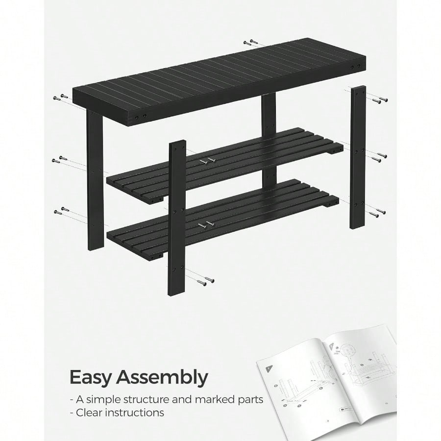 3-Tier Bamboo Shoe Rack Bench – Entryway Shoe Organizer 286lb | MIRA