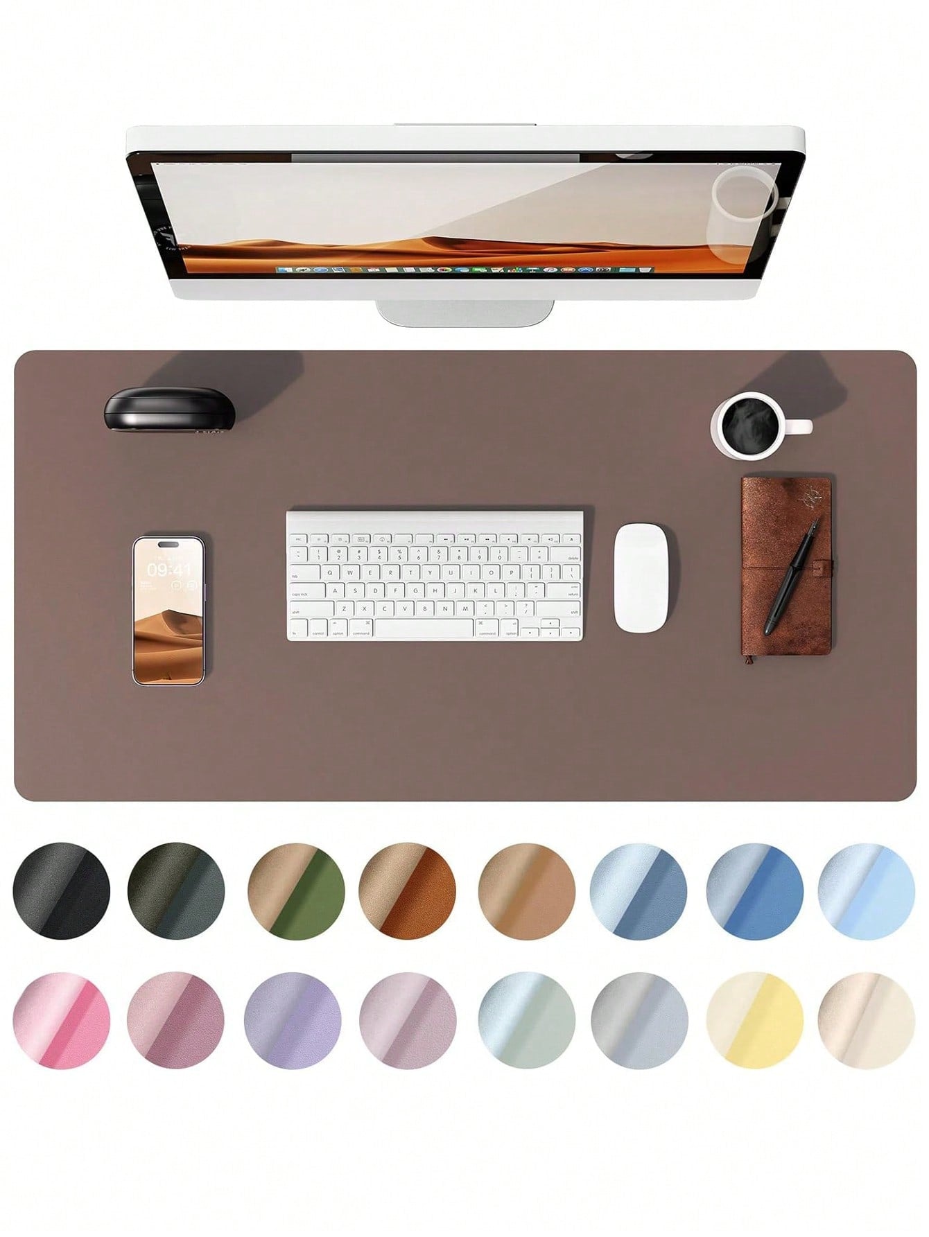 PU Leather Desk Pad Protector – Large Anti-Slip Mouse Pad & Desk Mat | MIRA
