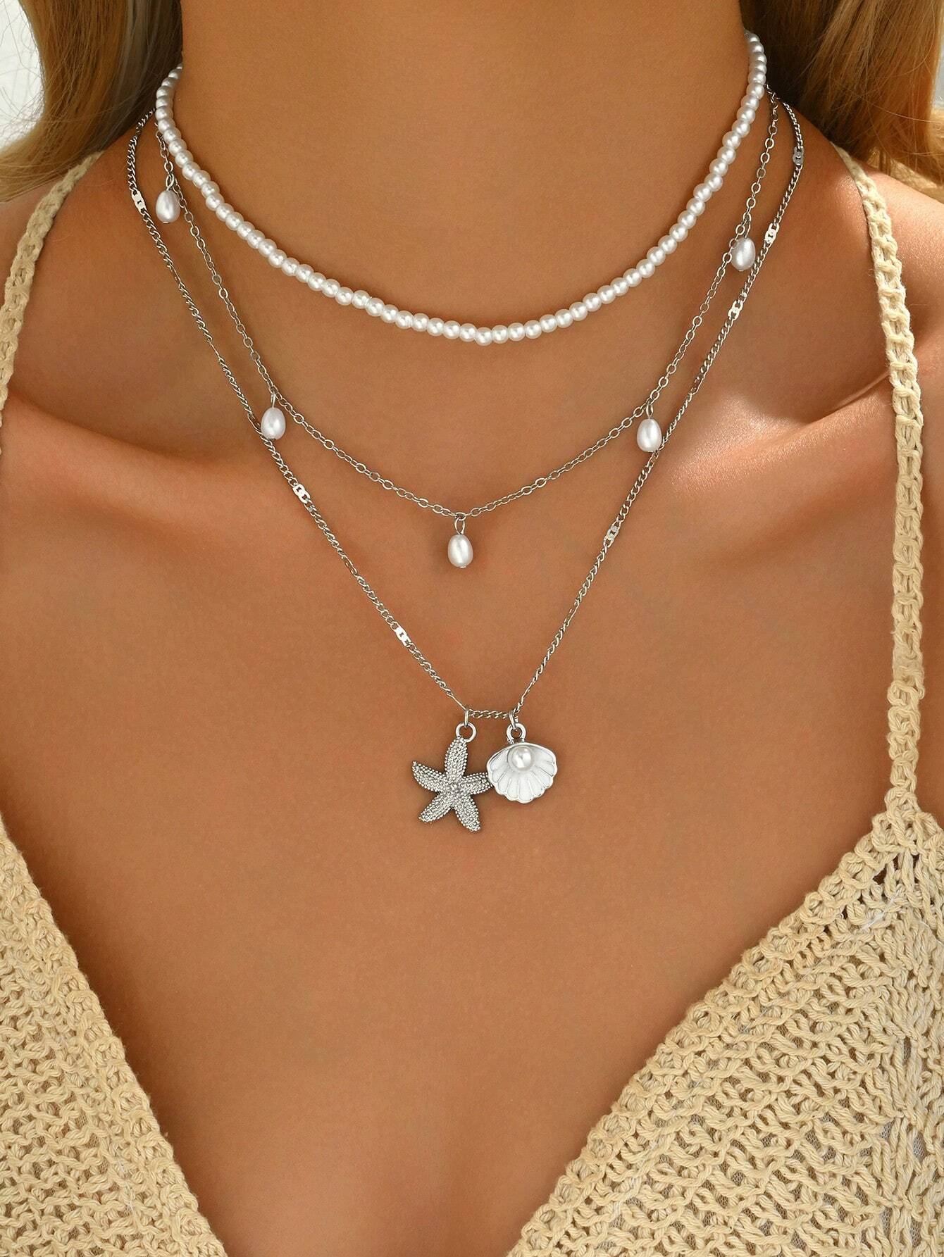 Gold Layered Bead Chain Necklace Set for Women – Boho Style | MIRA