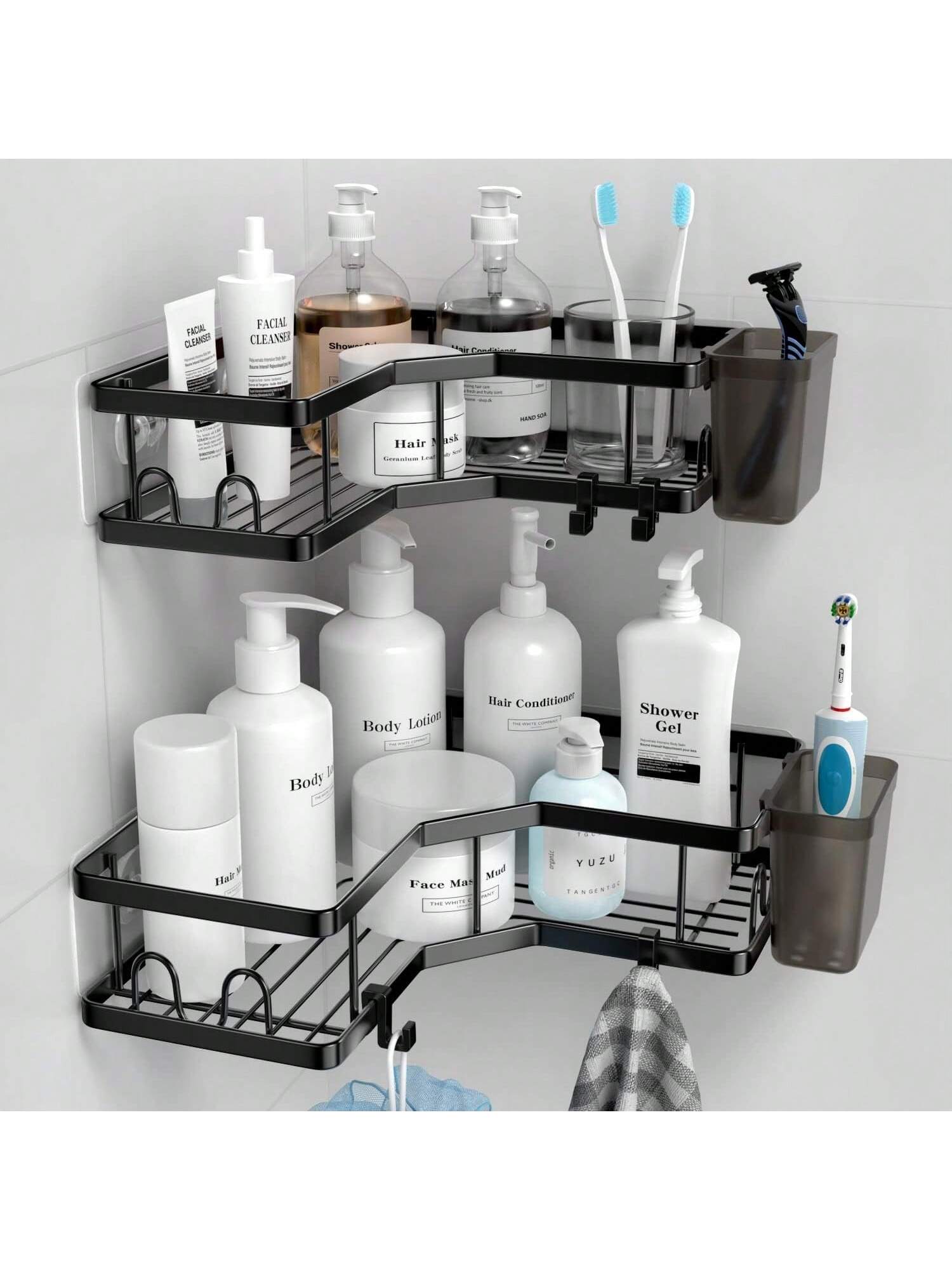 Adhesive Corner Shower Caddy 2-Pack – No Drill, Rustproof | MIRA