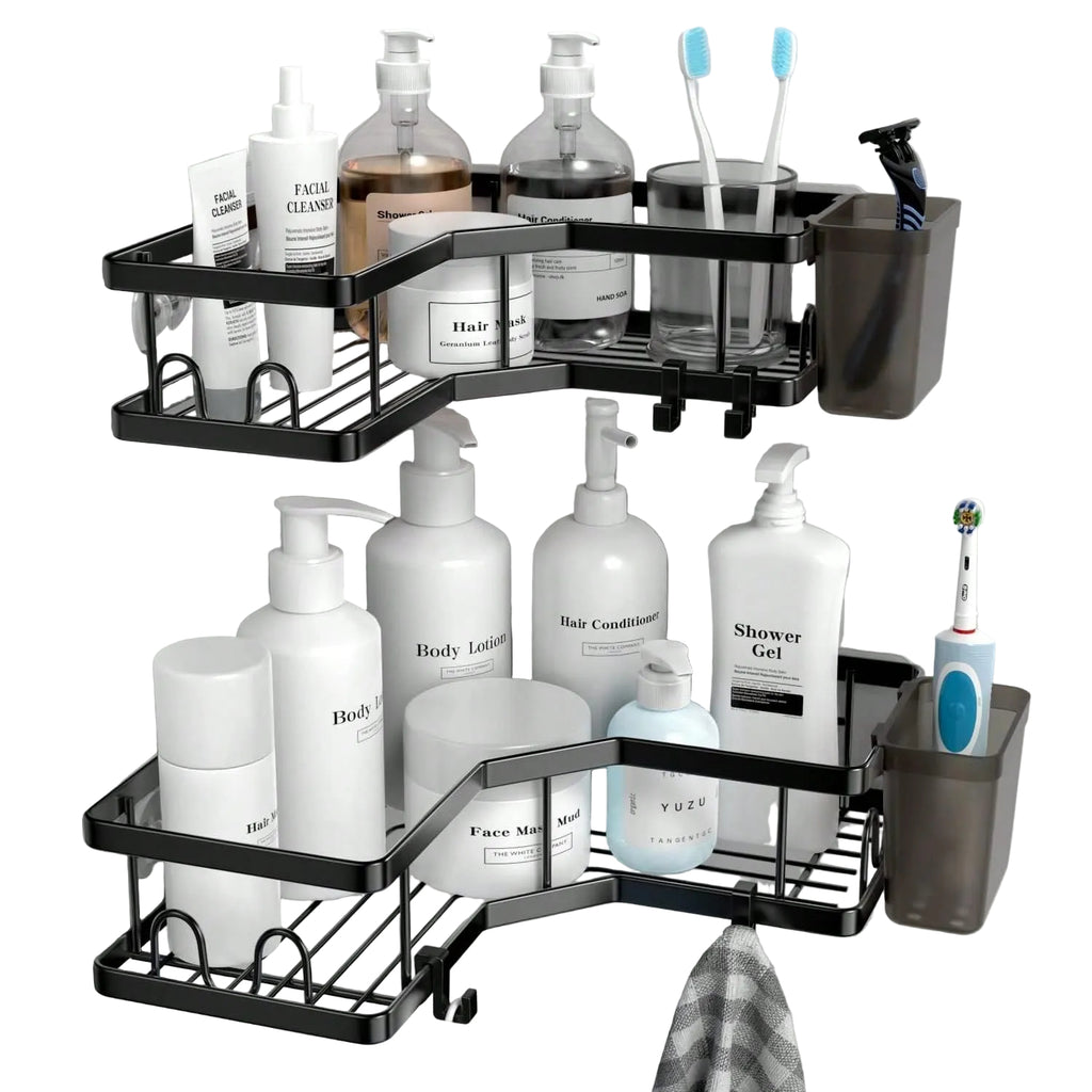 Adhesive Corner Shower Caddy 2-Pack – No Drill, Rustproof | MIRA