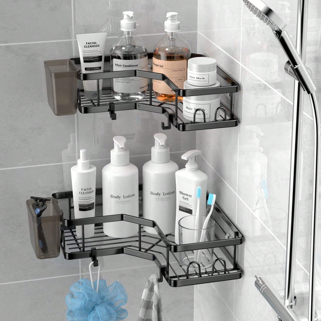 Adhesive Corner Shower Caddy 2-Pack – No Drill, Rustproof | MIRA