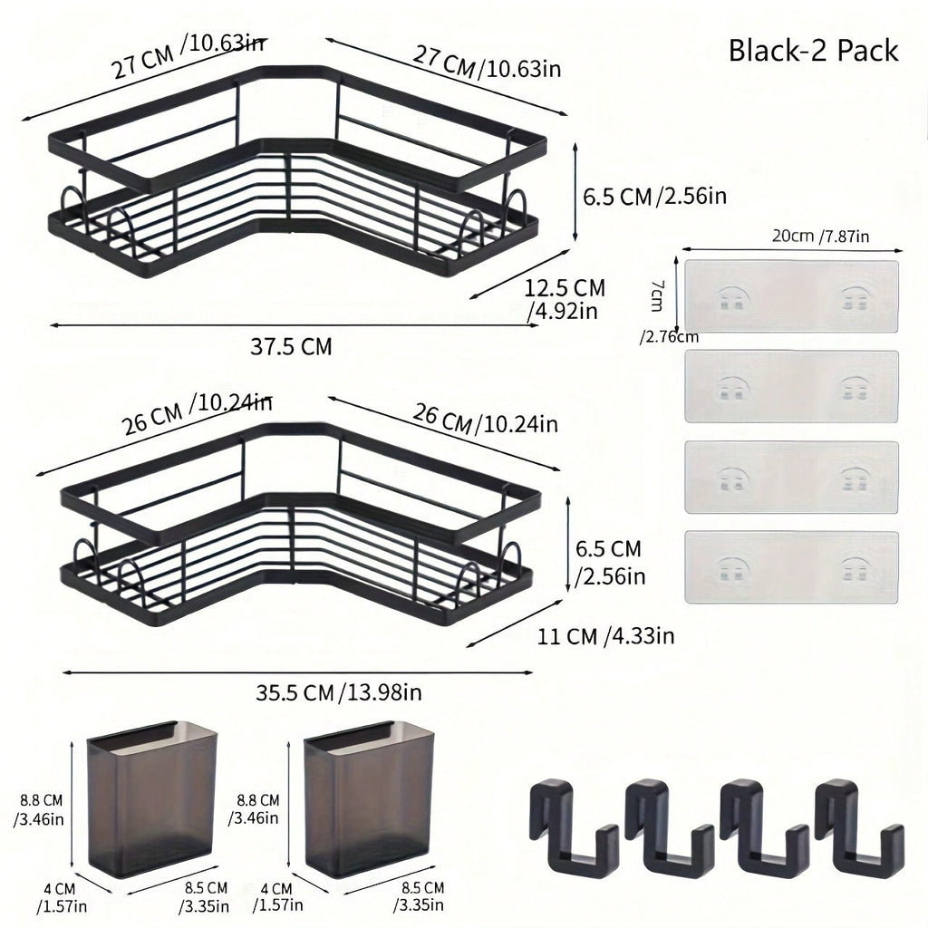 Adhesive Corner Shower Caddy 2-Pack – No Drill, Rustproof | MIRA