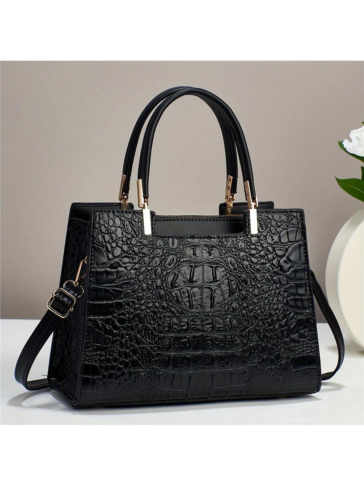 Crocodile Pattern Handbag & Crossbody Purse for Women | MIRA