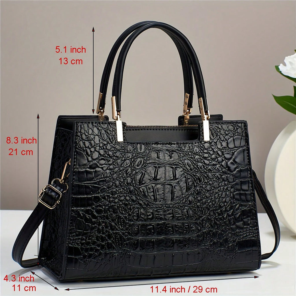 Crocodile Pattern Handbag & Crossbody Purse for Women | MIRA