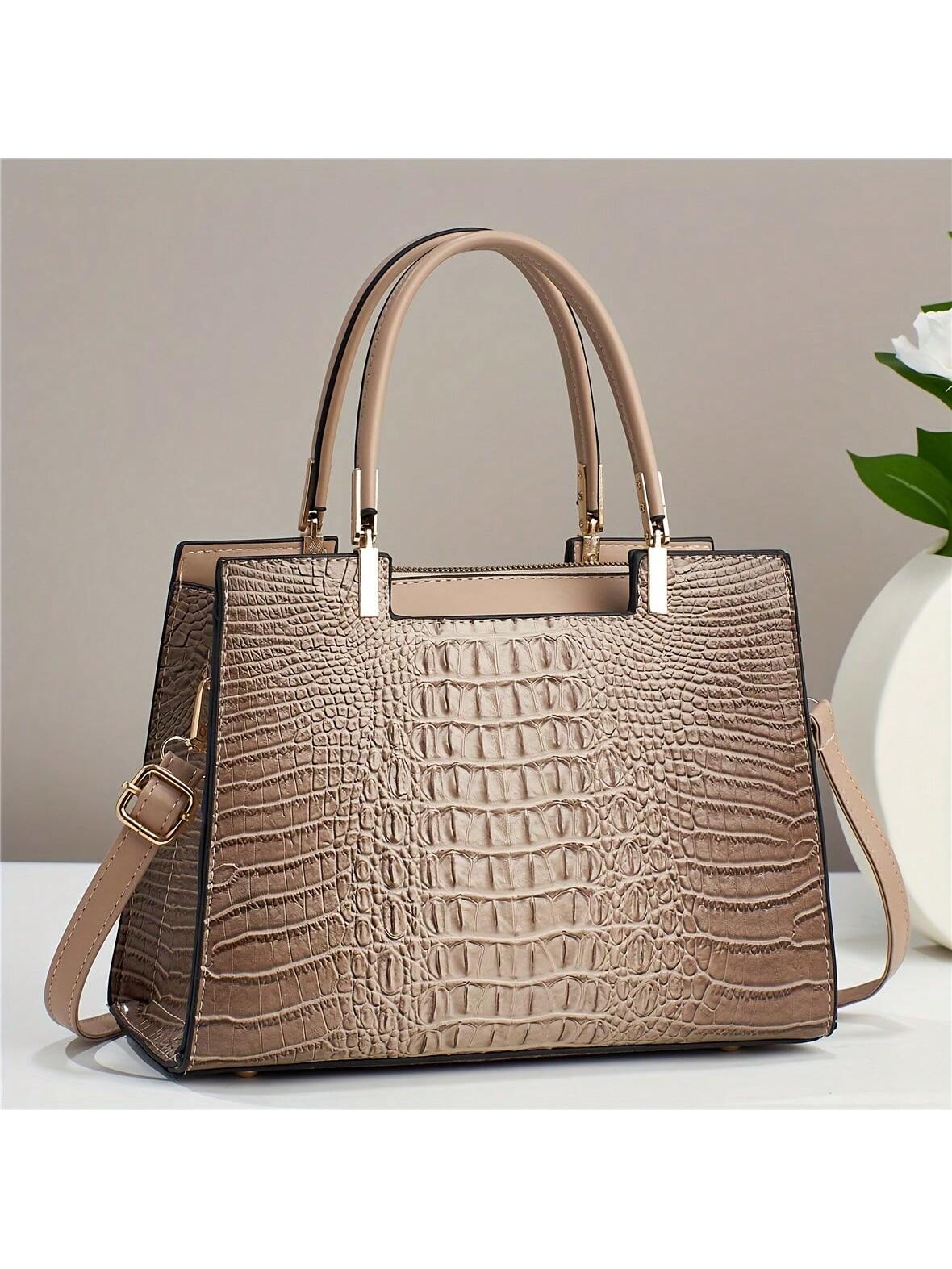 Crocodile Pattern Handbag & Crossbody Purse for Women | MIRA