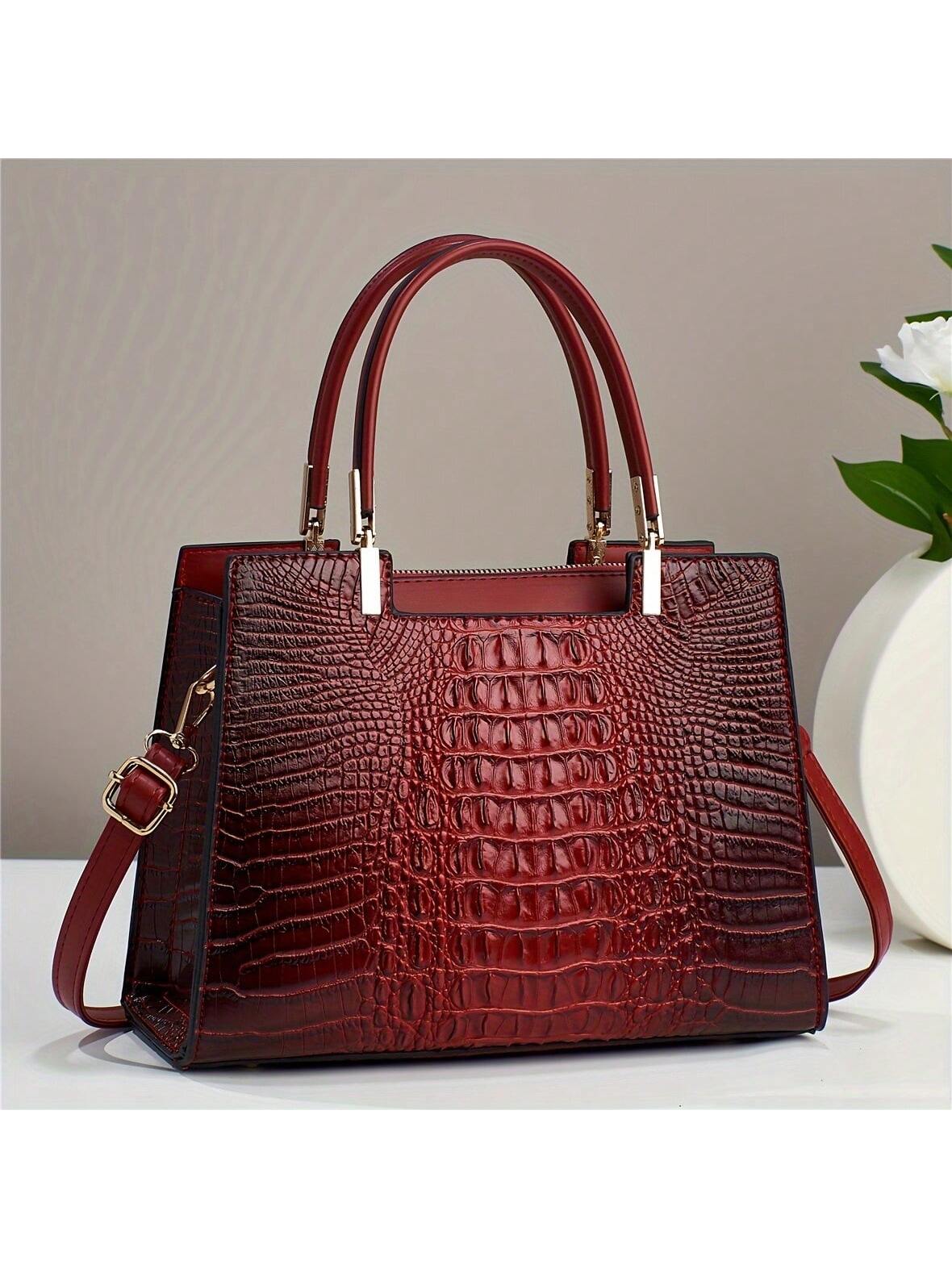 Crocodile Pattern Handbag & Crossbody Purse for Women | MIRA