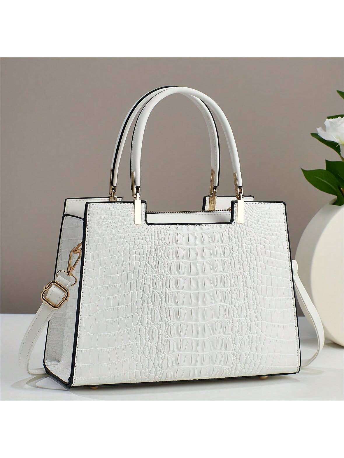 Crocodile Pattern Handbag & Crossbody Purse for Women | MIRA