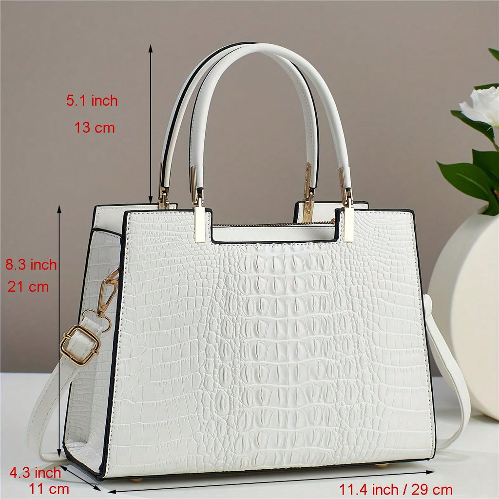 Crocodile Pattern Handbag & Crossbody Purse for Women | MIRA