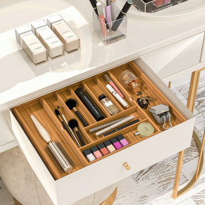 1 Pc Kitchen Expandable Bamboo Drawer Organizer Kitchen Organiser Adjustable Cutlery Tray For Kitchen Utensils, Flatware,Silverware, Jewelry Box, Storage Box