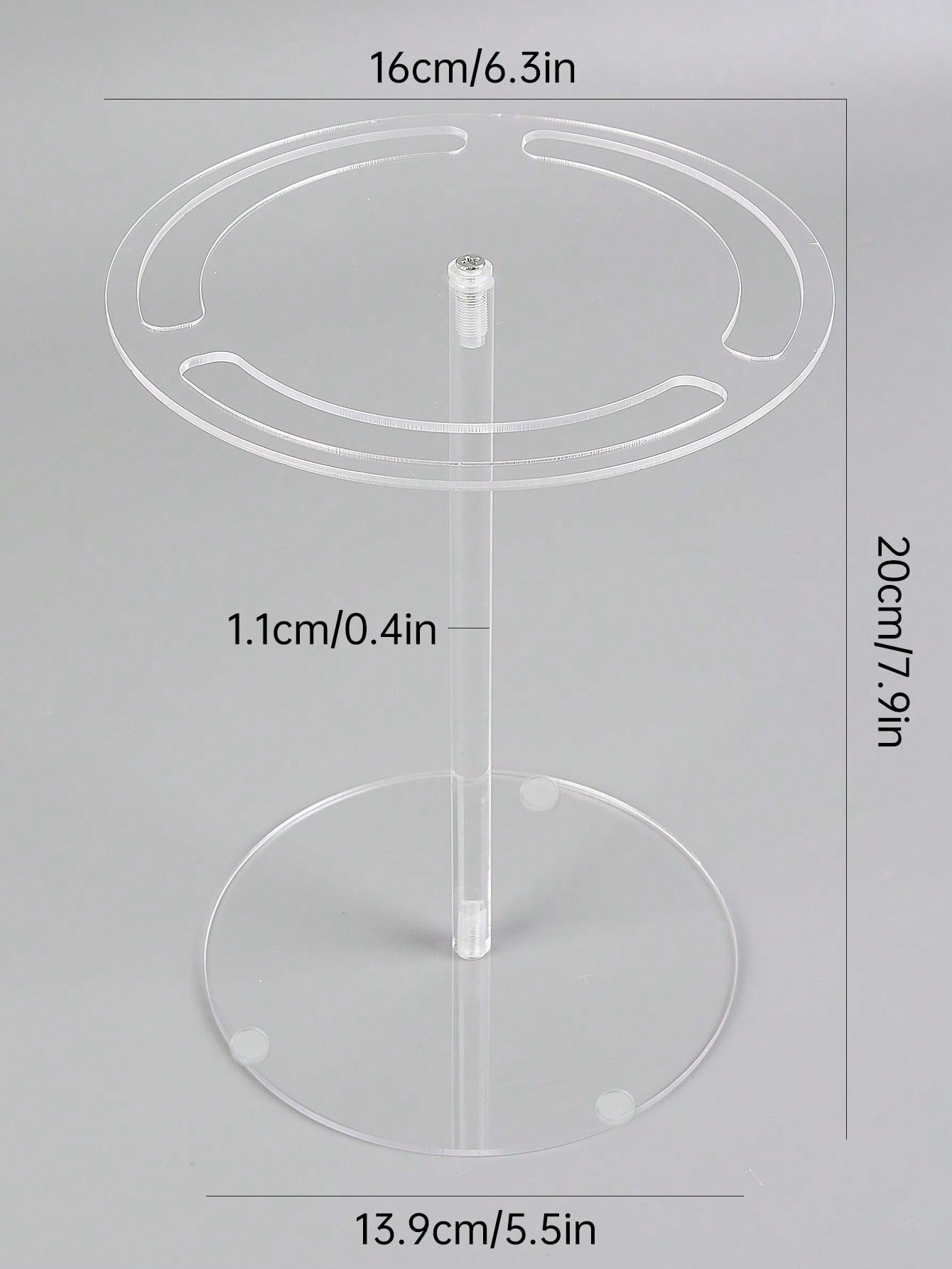 Madebyblanc 1pc Acrylic Sunglass Display Stand,Premium Clear 360° Rotatable Round Riser Stands,Clear Tabletop Glasses Holder Organizer.