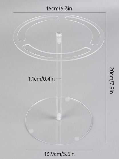 Madebyblanc 1pc Acrylic Sunglass Display Stand,Premium Clear 360° Rotatable Round Riser Stands,Clear Tabletop Glasses Holder Organizer.
