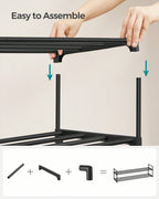 3-Tier Metal Shoe Rack for 18 Pairs – Easy Assembly, Black | MIRA