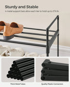 3-Tier Metal Shoe Rack for 18 Pairs – Easy Assembly, Black | MIRA