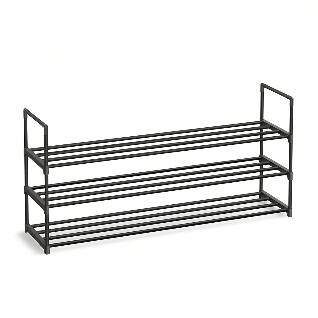 3-Tier Metal Shoe Rack for 18 Pairs – Easy Assembly, Black | MIRA