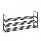 3-Tier Metal Shoe Rack for 18 Pairs – Easy Assembly, Black | MIRA