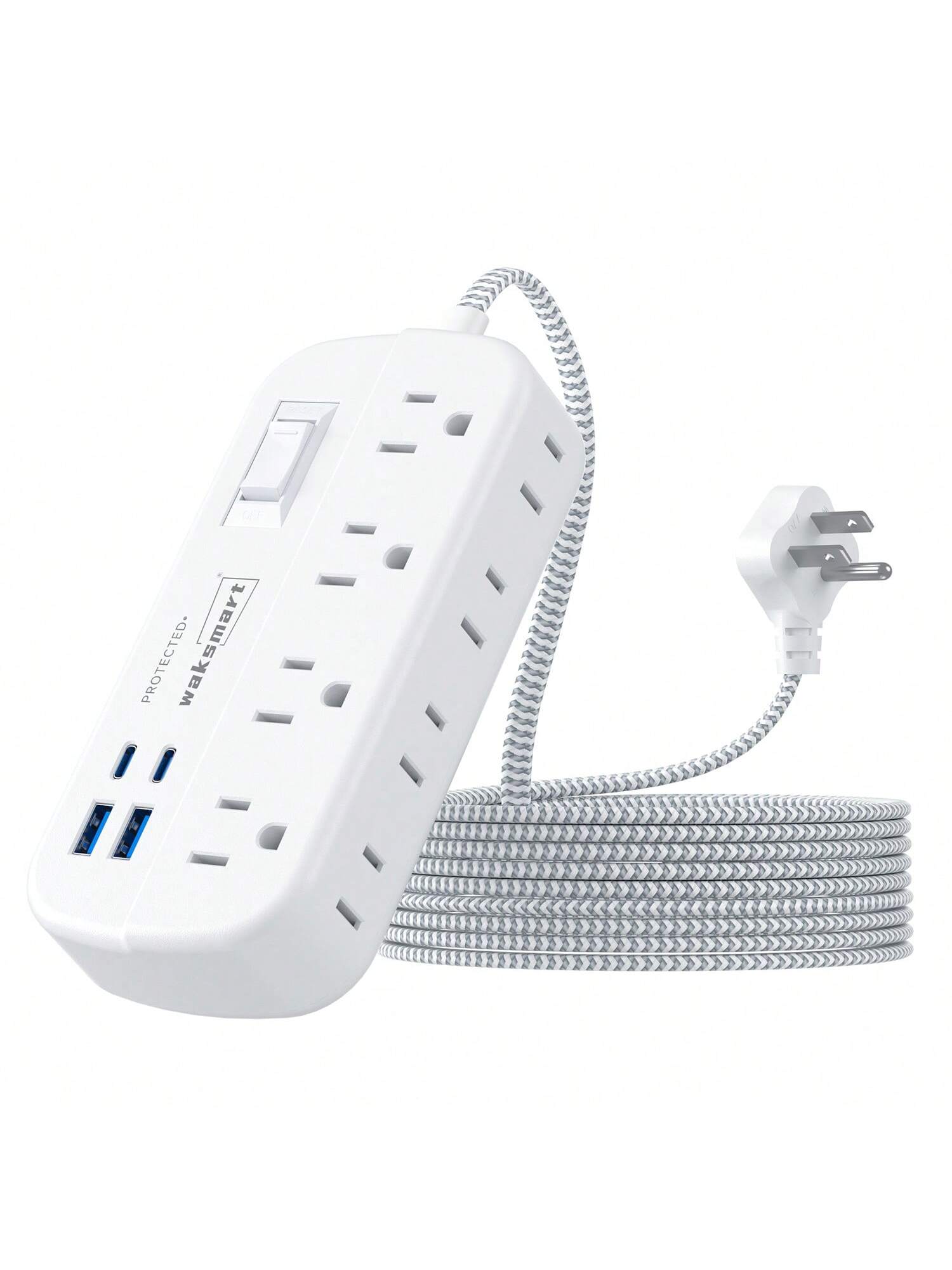 Flat Plug Surge Protected Power Strip