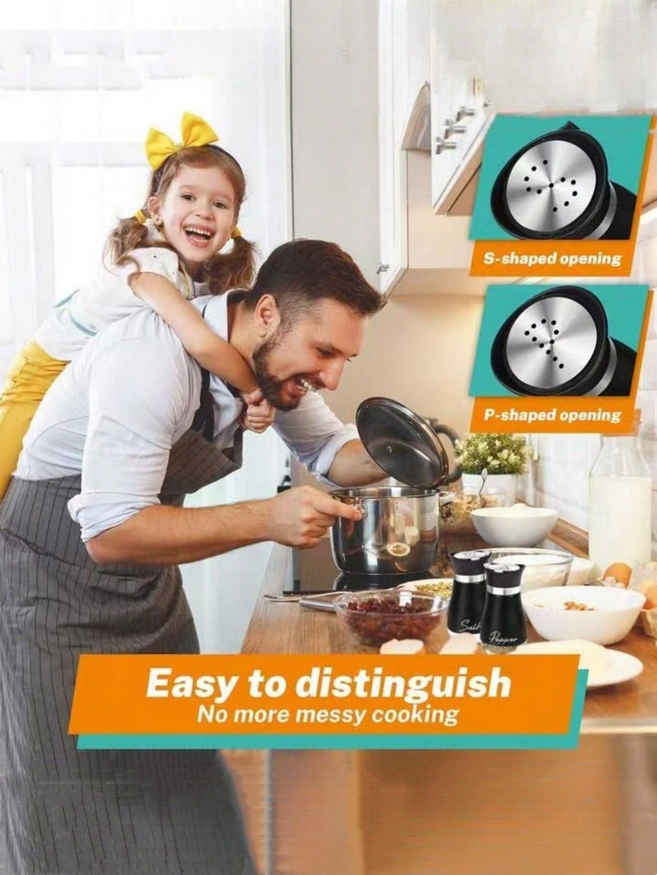 2pcs/Set Seasoning Bottle Set, Includes Salt & Pepper Shaker, Spice Grinder With Holder, 4oz Airtight Spice Jars, Functional Kitchen Accessories, Holiday Party Gift