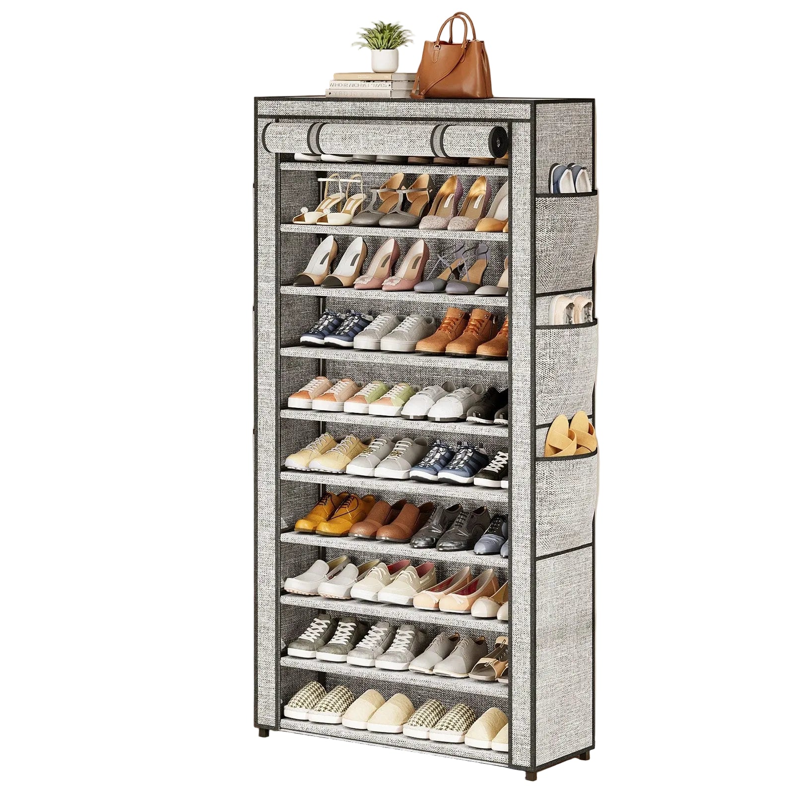 Large Shoe Rack Cabinet 6/10 Tier – 50-56 Pairs, Dustproof | MIRA