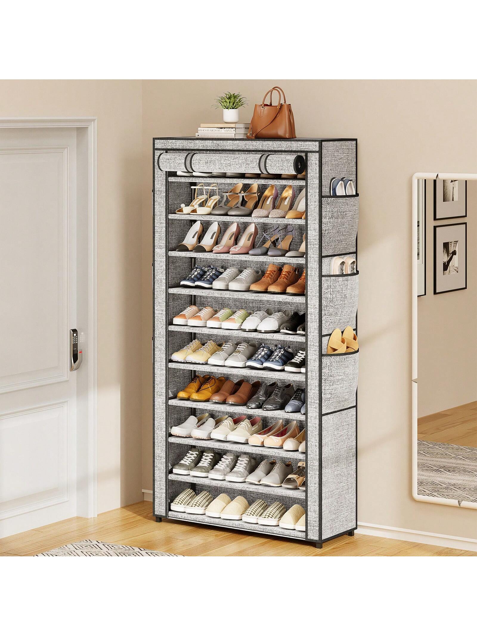 Large Shoe Rack Cabinet 6/10 Tier – 50-56 Pairs, Dustproof | MIRA