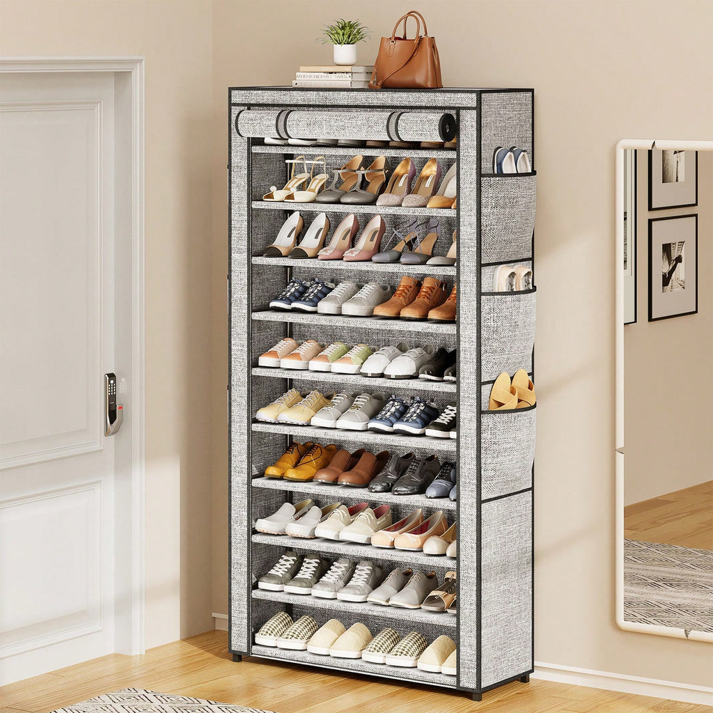 Large Shoe Rack Cabinet 6/10 Tier – 50-56 Pairs, Dustproof | MIRA