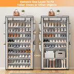 Large Shoe Rack Cabinet 6/10 Tier – 50-56 Pairs, Dustproof | MIRA