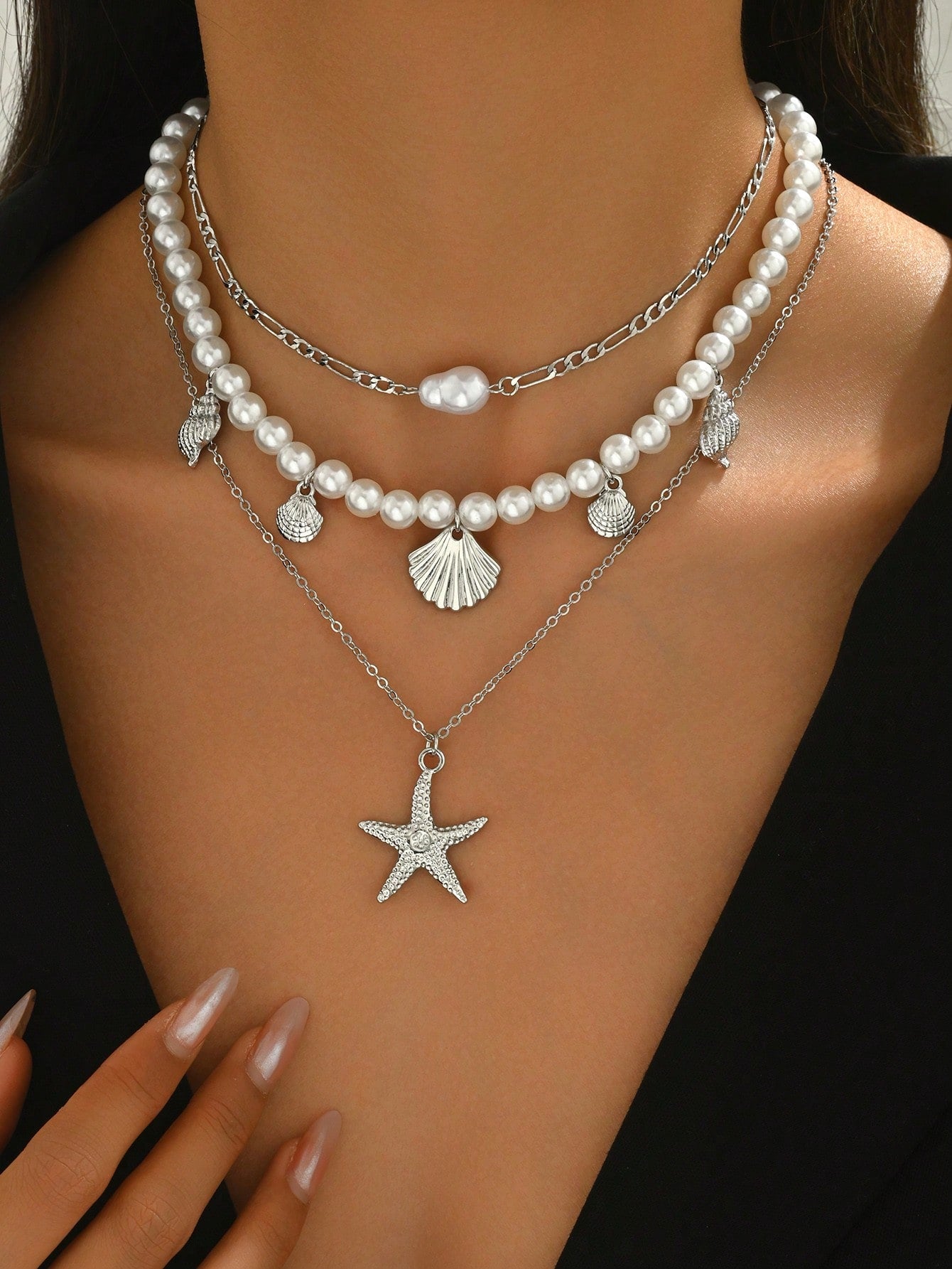 Gold Layered Bead Chain Necklace Set for Women – Boho Style | MIRA