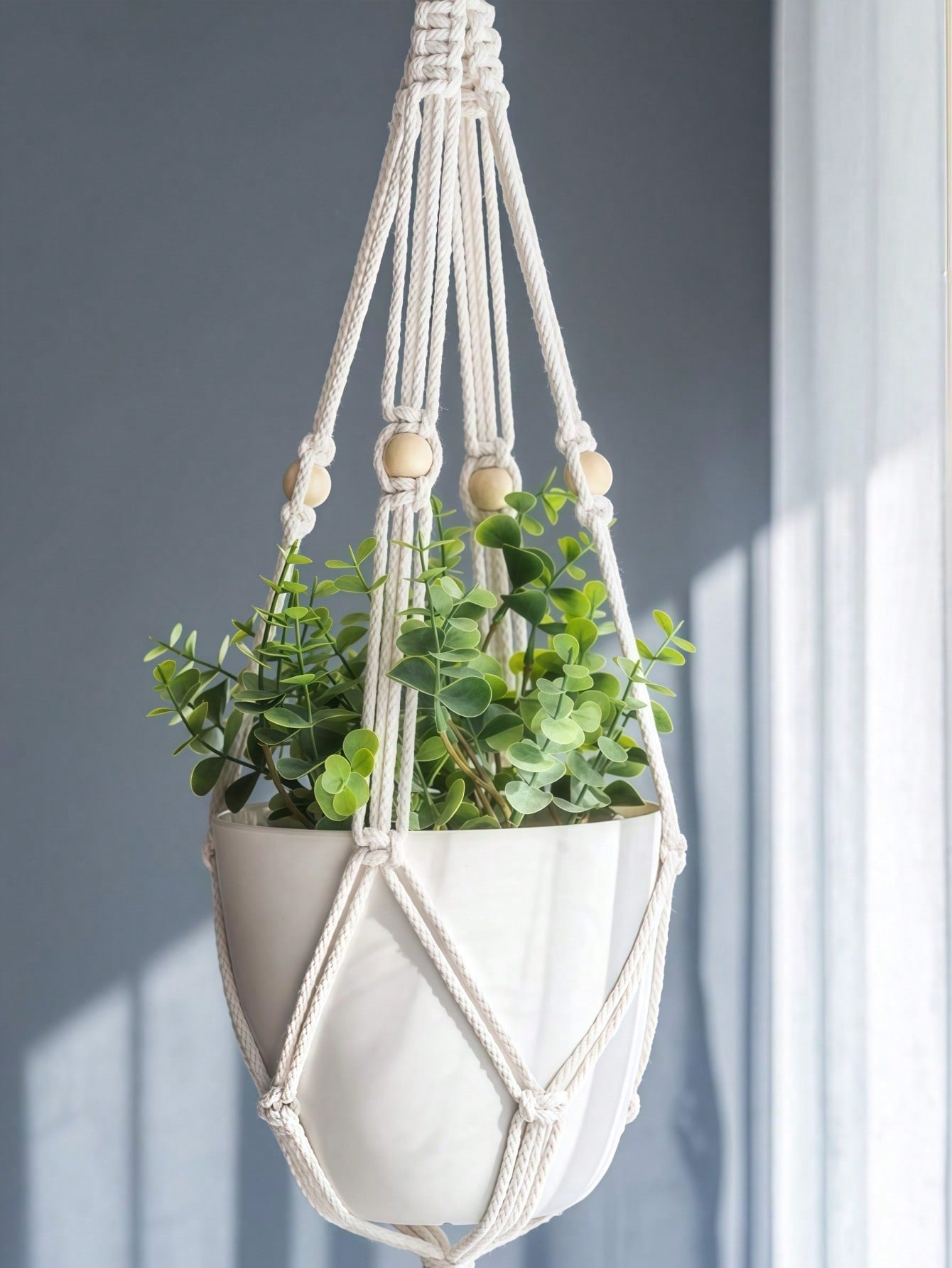 1pc 3 Layer Woven Plant Hanger ,Tassel Plant Pot Holder Stand, Plant Hanger With Hook, Jute Rope Plant Pot Holder, Flower Pot Net Hanging Planter With Tassel, Indoor Hanging Basket For House Plants,Indoor Outdoor Decor