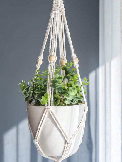 1pc 3 Layer Woven Plant Hanger ,Tassel Plant Pot Holder Stand, Plant Hanger With Hook, Jute Rope Plant Pot Holder, Flower Pot Net Hanging Planter With Tassel, Indoor Hanging Basket For House Plants,Indoor Outdoor Decor