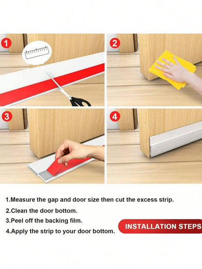 1 Pack Door Draft Stopper, Under Door Sweep For Exterior & Interior Doors, Weather Stripping Door Seal, Garage Window Blocker Noise Cold Air Insulation, Draft Guard,Door