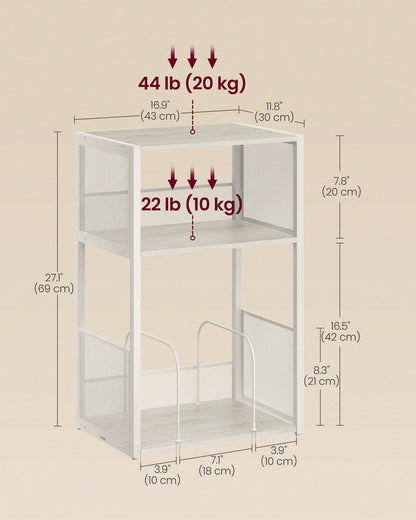 VASAGLE Record Player Stand, 3-Tier Side Table, Vinyl Record Storage Up To 100 Albums, End Table For Living Room, Bedroom