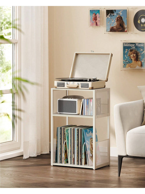 3-Tier Record Player Stand | Vinyl Storage for 100 Albums & End Table – MIRA