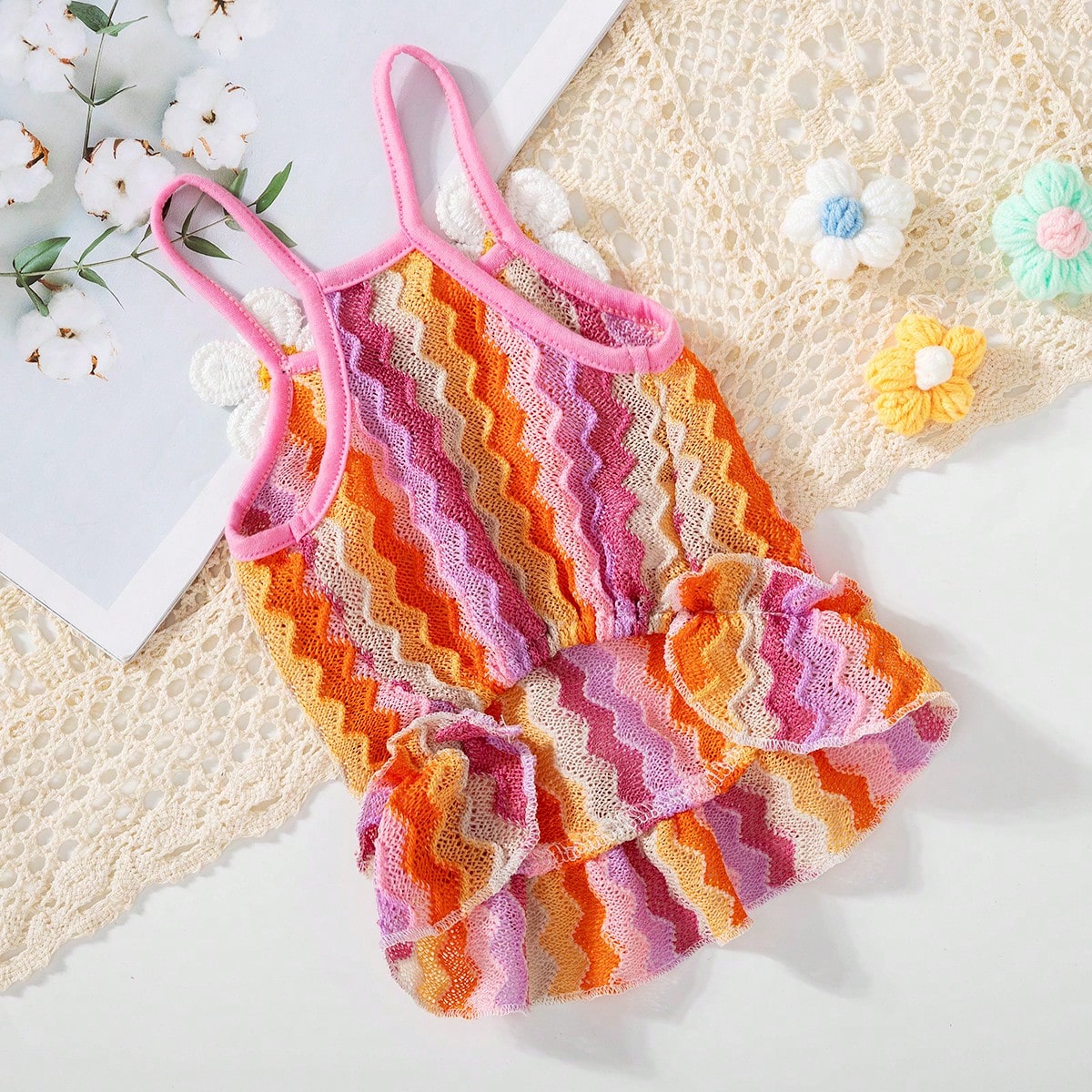 Sleeveless Floral Loose Puff Dress Pet Clothes For Cats And Dogs