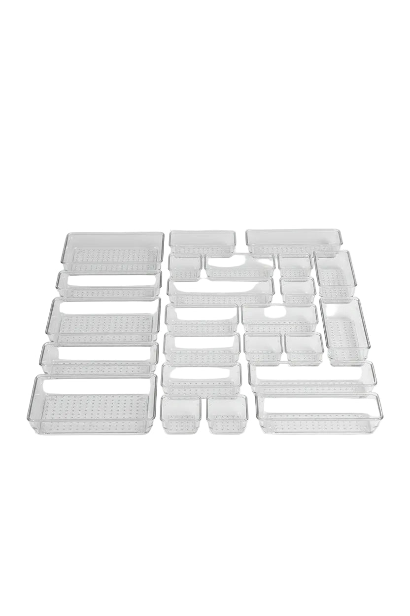 Transparent Divided Storage Boxes | Clear Organizer Set (4-37 PCS, 4 Sizes)