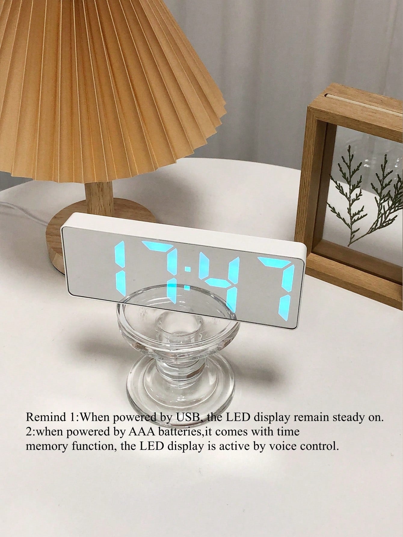 LED Mirror Desk Clock | Digital Alarm Clock with Night Light | MIRA