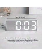 LED Mirror Desk Clock | Digital Alarm Clock with Night Light | MIRA
